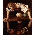 Narcissus by Caravaggio - 24x18 Inch Rolled Canvas Wall Art Print
