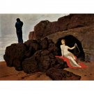 Odysseus and Calypso by Arnold Bocklin - 24x18 Inch Rolled Canvas Wall Art Print