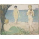 Otto Mueller - Madchen am Strand - 1908 - 24x18 Inch Rolled Canvas Wall Art Print Otto Mueller - Madchen am Strand - 1908 - 24x18 Inch Rolled Canvas Wall Art Print