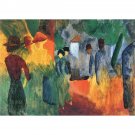 People in the park by August Macke - 24x18 Inch Rolled Canvas Wall Art Print People in the park by August Macke - 24x18 Inch Rolled Canvas Wall Art Print
