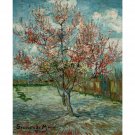 Pink Peach Trees Souvenir de Mauve by Van Gogh - 24x18 Inch Rolled Canvas Wall Art Print