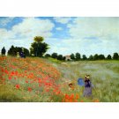 Poppies by Monet - 24x18 Inch Rolled Canvas Wall Art Print