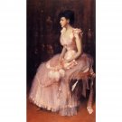Portrait of a Lady in Pink (aka Lady in Pink - Portrait of Mrs. Leslie Cotton), 1888-89 - 24x18 Inch