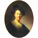 Portrait of a young woman with Beret by Rembrandt - 24x18 Inch Rolled Canvas Wall Art Print Portrait of a young woman with Beret by Rembrandt - 24x18 Inch Rolled Canvas Wall Art Print