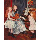 Portrait of the daughters of Catulle Mendes-at the piano by Renoir - 24x18 Inch Rolled Canvas Wall A Portrait of the daughters of Catulle Mendes-at the piano by Renoir - 24x18 Inch Rolled Canvas Wall A