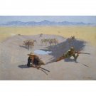 Remington - Fight for the Waterhole - 24x18 Inch Rolled Canvas Wall Art Print Remington - Fight for the Waterhole - 24x18 Inch Rolled Canvas Wall Art Print