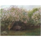 Repos sous les lilas 1872 by Monet - 24x18 Inch Rolled Canvas Wall Art Print