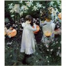 Sargent Carnation Lily Lily Rose Another version  - 24x18 Inch Rolled Canvas Wall Art Print