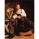 St. Catherine of Alexandria by Caravaggio - 24x18 Inch Rolled Canvas Wall Art Print