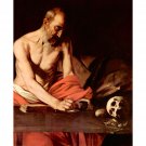St. Hieronymus by Caravaggio - 24x18 Inch Rolled Canvas Wall Art Print