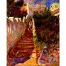Stairs in Algier by Renoir - 24x18 Inch Rolled Canvas Wall Art Print