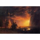 Sunrise in Yosemite Valley by Bierstadt - 24x18 Inch Rolled Canvas Wall Art Print Sunrise in Yosemite Valley by Bierstadt - 24x18 Inch Rolled Canvas Wall Art Print