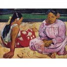 Tahitian Women on Beach by Gauguin - 24x18 Inch Rolled Canvas Wall Art Print