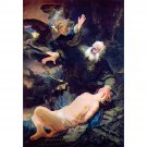 The angel prevents the sacrifice of Isaac by Rembrandt - 24x18 Inch Rolled Canvas Wall Art Print The angel prevents the sacrifice of Isaac by Rembrandt - 24x18 Inch Rolled Canvas Wall Art Print