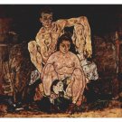 The Family by Egon Schiele - 24x18 Inch Rolled Canvas Wall Art Print