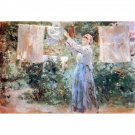 The farmer hanging laundry by Morisot - 24x18 Inch Rolled Canvas Wall Art Print The farmer hanging laundry by Morisot - 24x18 Inch Rolled Canvas Wall Art Print