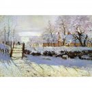 The Magpie by Monet - 24x18 Inch Rolled Canvas Wall Art Print