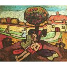 The merciful Samaritan by Paula Modersohn-Becker - 24x18 Inch Rolled Canvas Wall Art Print