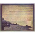 The mouth of the Seine at Honfleur, evening by Seurat - 24x18 Inch Rolled Canvas Wall Art Print