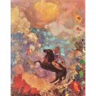 The MUSE on Pegasu by Odilon Redon - 24x18 Inch Rolled Canvas Wall Art Print The MUSE on Pegasu by Odilon Redon - 24x18 Inch Rolled Canvas Wall Art Print