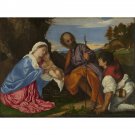 Titian - The Holy Family with a Shepherd - 24x18 Inch Rolled Canvas Wall Art Print