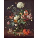 Vase of Flowers - About 1660 - 24x18 Inch Rolled Canvas Wall Art Print