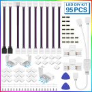 5050 4-Pin RGB LED Strip Light Connector Kit with T/L-Shaped Strip Jumpers Strip Clips
