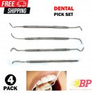 Dental Pick Set 4 PCS - Stainless Steel Dental Tools Kit Teeth Cleaning Tool