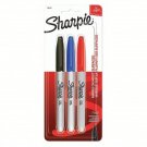 Sharpie 30173 Black Blue Red Permanent Marker Set Fine Tip 3 Pk