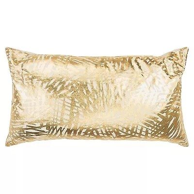 14"x26" Oversized Abstract Polyester Filled Lumbar Throw Pillow Gold