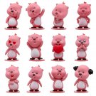 12pcs/set Cute Loopyed Little Beaver PVC Action Figure Model Toys