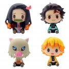 4Pcs/Set Demon Slayer Kamado Tanjirou Nezuko Agatsuma Zenitsu Action Figure Cute Anime Toys Gifts