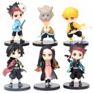 6pcs/set Anime Demon Slayer Kimetsu no Yaiba Figure Kamado Tanjirou Agatsuma Zenitsu Nezuko Toy A