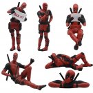 6pcs/set Deadpool Anime Action Figure Sitting Posture Model X-Men Mini Kids Toy