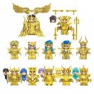 12pcs/set Saint Seiya Gold Saint Athena Japanese Anime Mini Man Blocks Figure