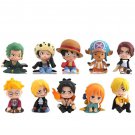 10pcs Set Anime One Piece Figure Toys Luffy Roronoa Zoro 4cm Action Figure PVC Model Gift