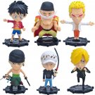 6pcs Anime One Piece Figure Luffy Sanji Nami Zoro Ace 9cm PVC Model Kids Toy Gifs A