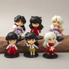6pcs/set Anime INUYASHA Cute Figure Model Toys 10cm