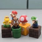 5pcs Super Mario Bros Toys Anime Figure Mario Luigi Mushroom Model PVC Kids Birthday Gifts