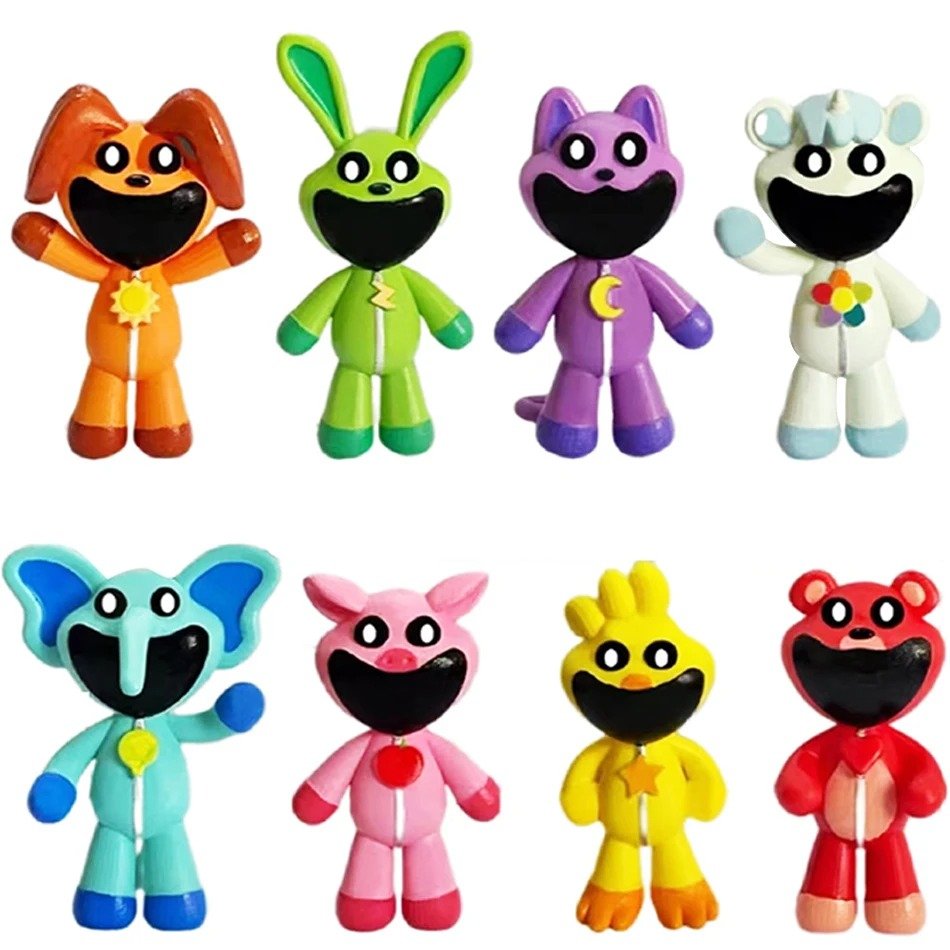 8PCS-set C Smiling Critters Figures Anime Catnap PVC Model toy Catnat children Birthday Gifts