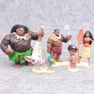 5pcs/set 6-12cm Moana Princess Maui Chief Tui Tala Heihei Pua Action Figure Toys