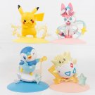 New 4pcs/set Pokemon Pikachu Sylveon Togepi Piplup Figure Toys 8-10cm