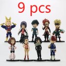 9 Pcs My Hero Academia Midoriya All Might Bakugou Shoto Ochaco PVC Action Figure Boku 8-10cm