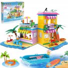 Beach House Building Set-Seaside Villa Toys Friends Vacation Hut Cottage Playset