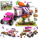3-in-1 Farm Building Toys with LED-Farmer Market Train Truck with Stickers