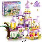 Girls Princess Castle Building Toys-5 in 1 Purple Castle & Carriage Playset Blocks Set