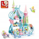 447pcs Romantic Princess Building Blocks Snow Pink Dream Royal Castle Bricks