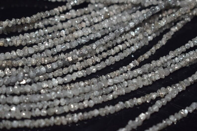 Natural Grey Colour Raw Diamond Loose Uncut Beads Diamond Use For Making Jewelry