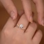 1 Ct Round Cut Simulated Diamond Ring Deer Antler Statement Antler Ring For Her
