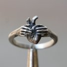 Anatomical Heart & Hands Shape Ring 925 Silver Cute Proposal Ring Gift For Lover